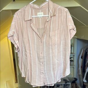 AE Light Pink Striped Women's Top